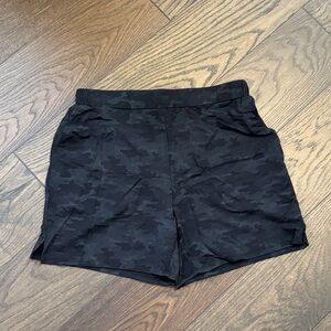 FAUX Lulu Black Camo Athletic Shorts